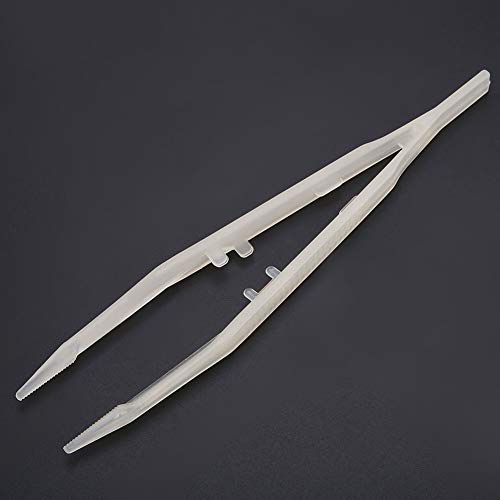 Glow in The Dark Reptile Feeding Tongs 10.6 Inch, Stainless Steel Tweezers with Rubber Tip, Long Curved & Straight Feeder Tool Kit for Bearded Dragon Snake Lizard Terrarium Accesso