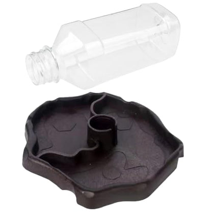 Totority Automatic Reptile Water Dispenser Bowl with Reservoir Deep Brown Portable Turtle and Lizard Tank Accessory for Bearded Dragon and Leopard Gecko