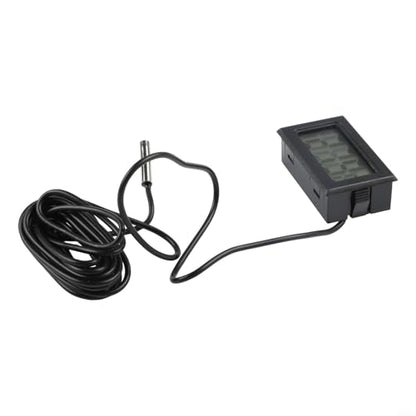 Digital for MINI Thermometer With LCD Display Waterproof Humidity Meter Sensor -50 To 110°C For Aquariums Terrariums And Liquid Measurement Includes for battery And Black Cable(2 meters) - size: 2 meters