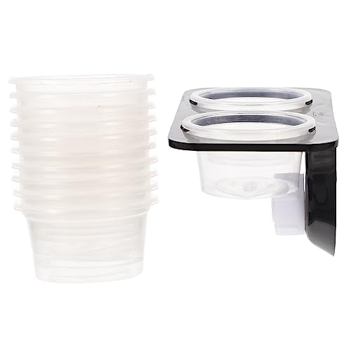 Reptile Feeder with Suction Cup Double Cup Food and Water Bowl for Lizards Geckos Bearded Dragons Easy to Clean and Install Feeding Tool for Crawling Pets