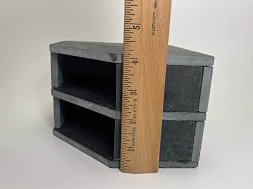 TheFrogHouse Slate Stone Reptile Double Hide 6x6x4.5 Natural Cave Decor
