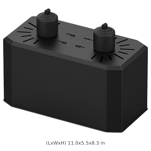 Reptile Dual Lighting Unit, Integrated Large Metal Deep Dome Lamp Cover, 11.02 x 5.51 x 8.27 in Terrarium Heat Basking Light Housing for US Outlets