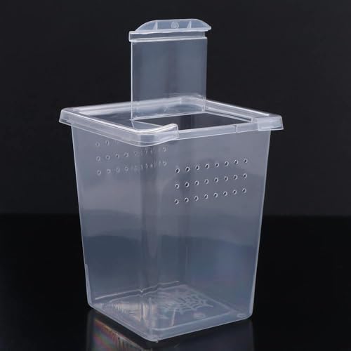 Small Reptile Breeding Box for Reptiles Small Snake Turtle Spiders Geckos Frogs Breeding Box Case Feeding Hatching Container Transparent(A) - style: A