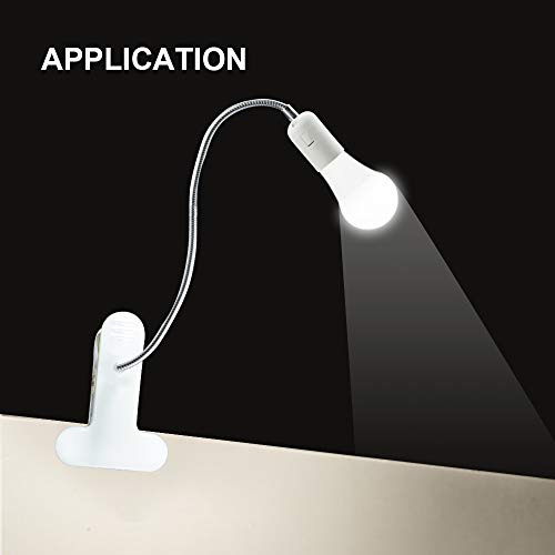 Bonlux E26 Clamp Lamp Fixture, Flexible Neck Clip Light Fixture with On/Off Switch US Plug for E26 Socket Plant Grow, Desk, Reptile Lamp Holder (2-Pack)