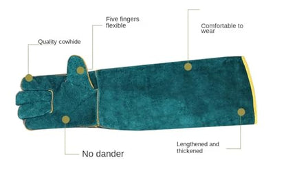 Thickened Reptile Handling Gloves for Pet Supplies, Anti-Bite & Anti-Scratch Protective Gloves for Reptile Interaction