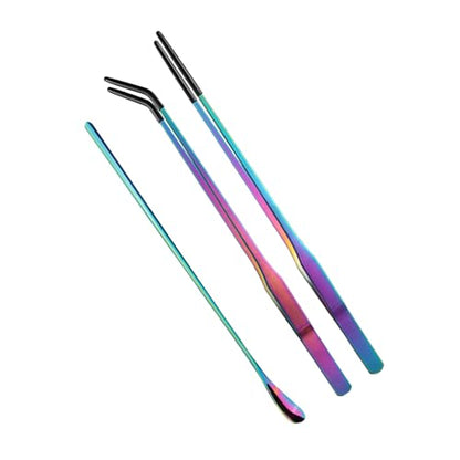Reptiles Feeding Tongs Clamp Long Nonslip Coated Stainless Steel for Safe Pet Food Handling Pet Feeding - color: Feeding Spoon Color