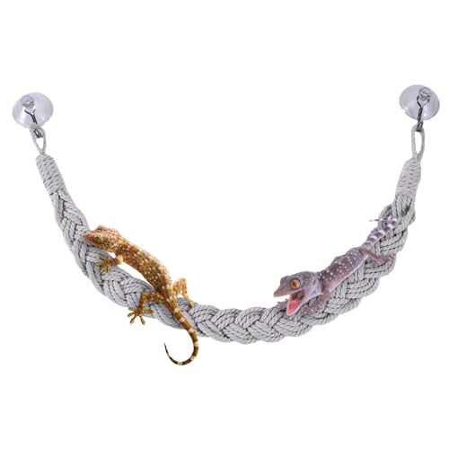 Reptile Vines Toys Hermit – Lightweight Crab Tank Terrarium Accessories, Modern, High-Performance, Climbing Jute Rope, Ladder Lizards Geckos Snakes | Lizards Geckos Snakes - color: Gray