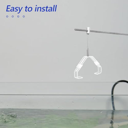 GANAZONO 2Pcs Adjustable Aquarium Lamp Clips for Reptile Terrarium Lighting Secure Glass Tank Holder Bracket with Precise Angle Adjustment