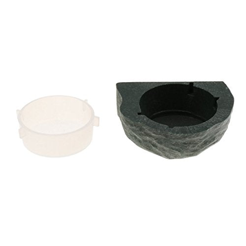 Magnetic Reptile Food Water Bowl Terrarium Reptile Feeder Feeding Dish for Gecko, Lizard, Turtle (Green) - color: Green
