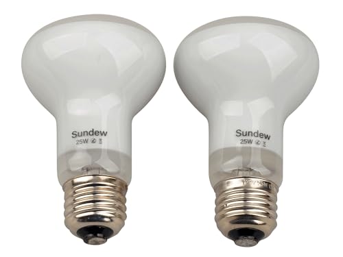 Sundew 2-Pack Reptile Heat Bulb, Dimmable Basking Spot Lamp for Reptiles & Amphibians, Daytime Heating Light for Bearded Dragon, Gecko, Lizard, Snake, Turtle - E26 Base (50, Watts)