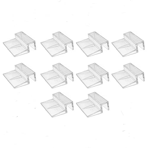 esowemsn 10pcs 12mm Clear Acrylic Aquarium Glass Cover Clip Aquarium Lid Clips Clamp Fish Tank Cover Holder Acrylic Support Holder Best for Aquarium Fish Tank