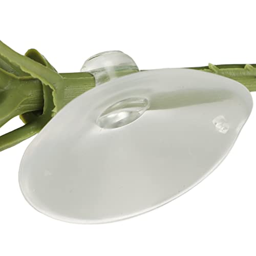 GLOGLOW Reptile Silk Plant Leaves, Jungle Vines Plastic Terrarium Plant Leaves Simulation Aquarium Decoration Tree Branch with Suction Cup for Terrarium Fish | Plastic Simulation Turtle Back Leaf, Jungle Vines Reptile Tank Decor, Rainforest Habitat Access