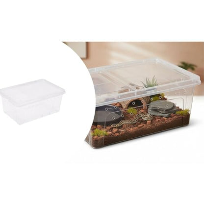 Reptile Terrarium with Ventilation for Small Animal Housing and Habitat - size: 27.5x19x12 cm