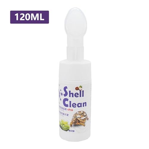 Tortoise Shell Cleaner - Turtle Reptile Safe Cleaning Spray, 120ml Soft Bristle Brush Head, Easy Polishing, Aquarium Care | Compact Travel Friendly Bottle, Home Terrarium Accessory Complete Kit