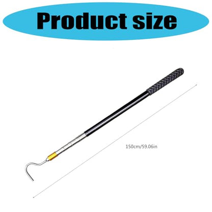 Light Weight Awning Opener Poles Stainless Steel Pull Rod Snake Hook Telescopic Catcher Tool for Easy to Setups