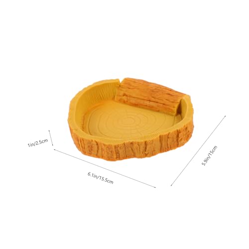 HANABASS Reptile Water Bowl and Food Basin for Tortoise Lizard Non- Design Stable Structure for Feeding and Drinking for Terrarium Decor and Reptile Care