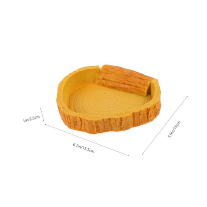 HANABASS Reptile Water Bowl and Food Basin for Tortoise Lizard Non- Design Stable Structure for Feeding and Drinking for Terrarium Decor and Reptile Care