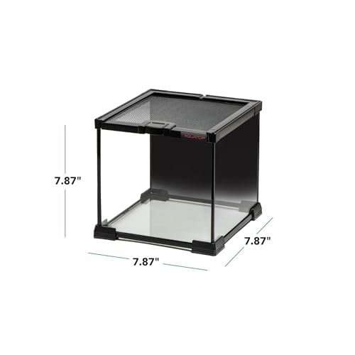 Aquatop 2.1 Gallon Cube Terrarium with Durable Mesh Top for Easy Access & Ventilation - Perfect for Reptiles & Plants, 7.87 x 7.87 x 7.87 Inches, RT-02 - size: 2.1 Gallon