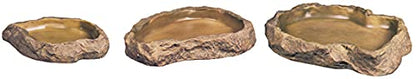 Exo Terra Reptile Feeding Dish – Natural Rock Look Food & Water Bowl for Lizards, Turtles, Snakes & Amphibians – Food-Grade Resin, Non-Porous, Easy Clean, Bacteria Resistant – Extra Large - size: X-Large