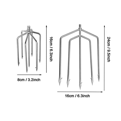 Cyfie 5/7 Prong Fishing Harpoon, Stainless Steel Gig Gaff Hook with 8mm Screw, Harpoon Hook for Hunting Fish Flounder Frog Gig in Pond River Lake, Capable for Fishing Gaff Gig Pole - color: 7 Prong with 8mm screw