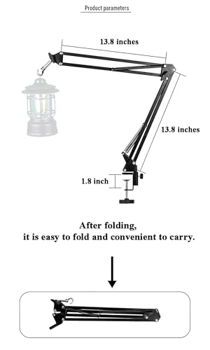 Reptile Lamp Stand,Adjustable Floor Lamp Stand, for Glass Container Metal Lighting Lamp Holder, Heating Floor Lamp Stand for Reptiles（Table Clamp Stand）