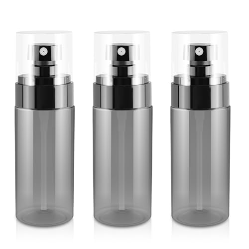 3Pack Small Spray Bottle, 2.7oz Black Plastic Fine Mist Mini Spray Bottles, Empty Refillable Travel Bottles for Hair, Cleaning, Salons, Planting, Skin Care - color: Black-3, size: 2.7OZ