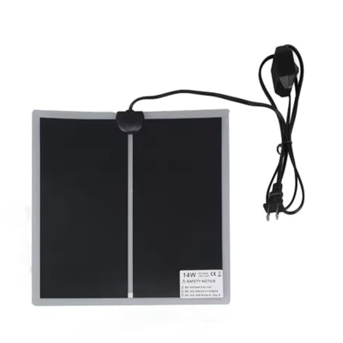 Reptile Pet Heat Mats, 7/14/20W 110V Adjustable Temperature, Rapid Heating Pad for Home Office Insect Box Under Tank Terrarium Turtle Tortoise Snakes Lizard (Black-14W-US Plug-110V(28X28CM)-1Pcs) - color: Black-14W-US Plug-110V(28X28CM)-1Pcs