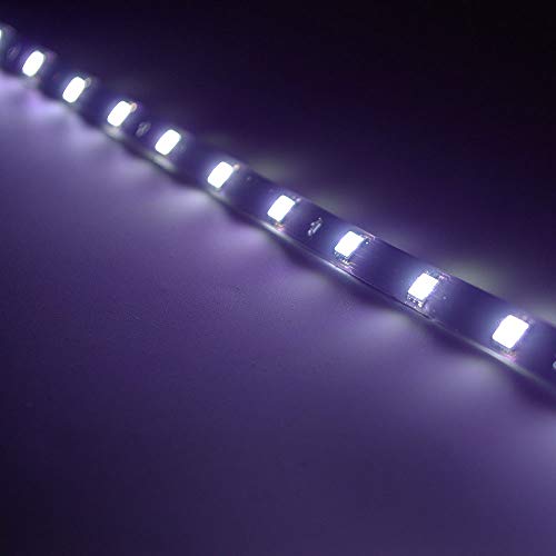 DC 12V Waterproof 1Ft 12 LED Strip Underbody Light with 6 inches Wires for Motor (White,Pack of 6) - color: White