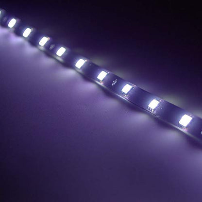 DC 12V Waterproof 1Ft 12 LED Strip Underbody Light with 6 inches Wires for Motor (White,Pack of 6) - color: White