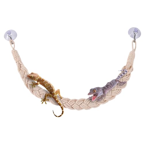 Hermit Crab Toys Tank – Reptile Terrarium Accessories Climbing, Jute Rope Ladder Lizards, Geckos Snakes | Tank - Reptile Terrarium Accessories Climbing Jute Rope Ladder Lizards Geckos S - color: Beige