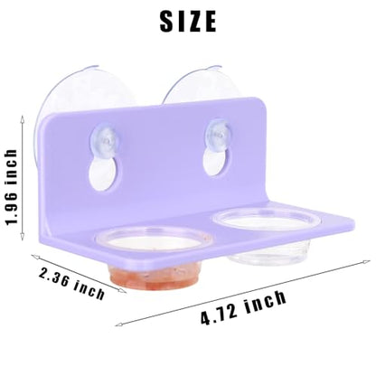Crested Gecko Feeding Ledge with 10PCS Gecko Food Water Dish - Purple - color: Purple