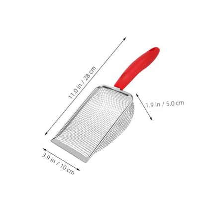 POPETPOP Stainless Steel Cat Litter Scoop Litter Sifter for Effortless Cleaning of Cat Waste and Sand Compatibility and Reptiles Mesh