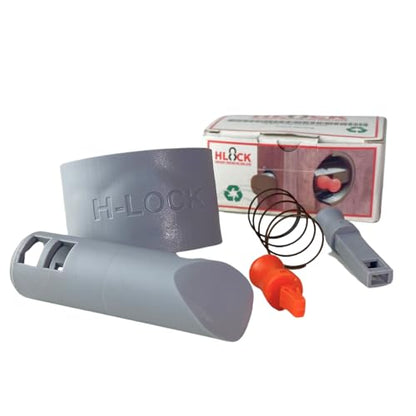 Generic HLOCK Temporary High-Resistant, Self-Closing Plastic Latch/Lock for Secure Door Protection - Ideal for Construction Sites, Offices, and Homes - Easy Installation Three (3) Pieces
