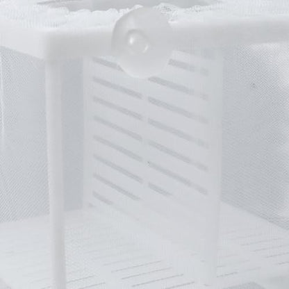 MY MIRONEY 2PCS 6.3" x 5.51" x 5.91" Fish Tank Breeder White Nylon Fish Incubator Mesh Box Aquarium Fish Fry Hatchery Breeder with Suction Cups (with Divider) - style: 6.3" x 5.51" x 5.91"; White; with Divider