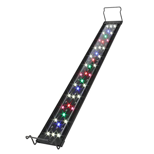 WaterRebirth Ultra-Slim Full Spectrum LED Aquarium Light Adjustable Brackets,800LM 20W for 24Inch to 30Inch Fish Tank Lighting Fresh Water - size: 24-30"