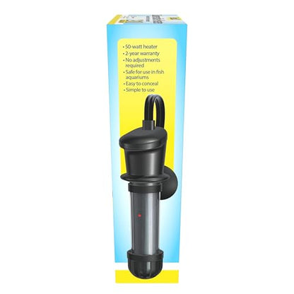 Tetra HT Submersible Aquarium Heater With Electronic Thermostat, 50-Watt, 2-10 Gallon - size: 2-10 Gallon