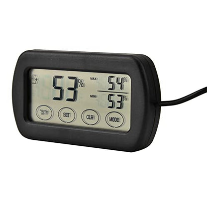 Compact LCD Display Thermometer Hygrometer, Easy Reading Digital Sensor with Suction Cup for Reptile Tanks, Pet Cage, Plant Pot, Food Storage, and More.