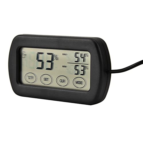 Compact LCD Display Thermometer Hygrometer, Easy Reading Digital Sensor with Suction Cup for Reptile Tanks, Pet Cage, Plant Pot, Food Storage, and More.
