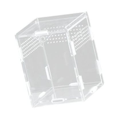 Clear Acrylic Reptiles Tanks with Ventilation Holes Terrarium Box for Small Lizards and Snake Jumping Spiders Watching Reptiles Pet Terrariums - size: 8X7X10 vertical