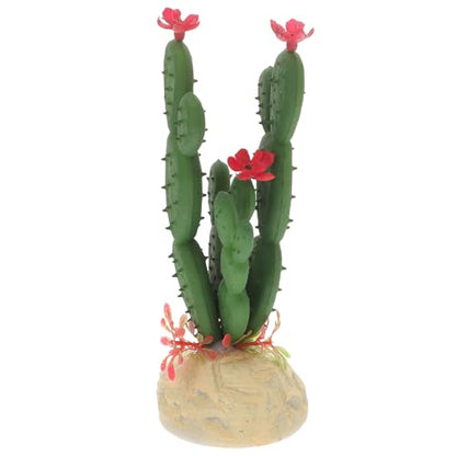 Aquarium Plant Adornment Lifelike Plastic Cactus Decor Simulation Succulent for Fish Tank Decoration and Reptile Terrarium