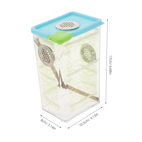ERINGOGO 1set Transparent Reptile Feeding Box for Stick and Clear Breeding Habitat Optimal Ventilation and Space Educational Terrarium for Observation and Care