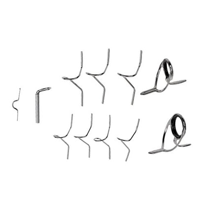 11 Pieces Fly Fishing Rod Guide Set Building Wrapping 9FT 4-6WT Hard Snake Guide Tip Hook DIY Eye Rings Different Size