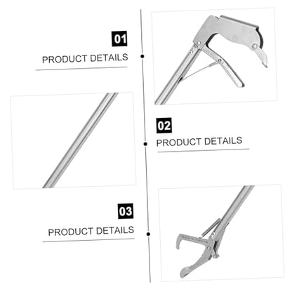 ibasenice Stainless Steel Snake Toggle Latch Catcher Clip Gutter Rattlesnake Tongs Grabber Lock Simple Snake Trap Clamp for Garden Home