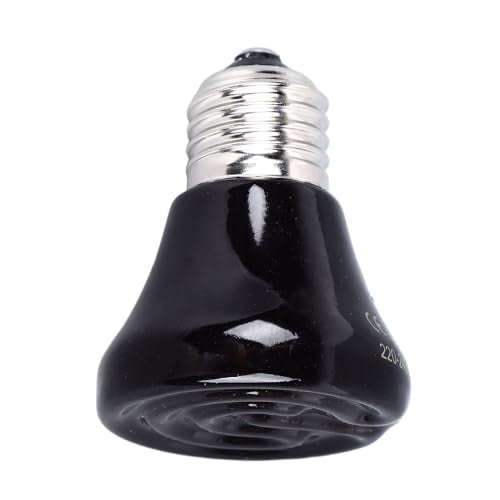 Ceramic Heat Emitter, Heat Lamp Bulbs No Light Emitting Heat Bulbs Ceramic Heat Emitter Reptile Heat Lamp for Chicken Cats Parrots (50w)