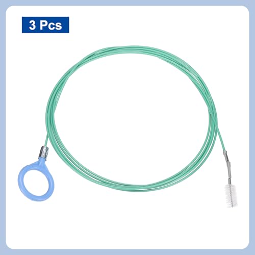 HARFINGTON 3pcs Flexible Drain Clog Remover Tool 0.08" Dia. 118" Sink Sewer Hair Drain Cleaner Tool Sink Unclogger for Kitchen Toilet Bathtub Sewer - size: 118"