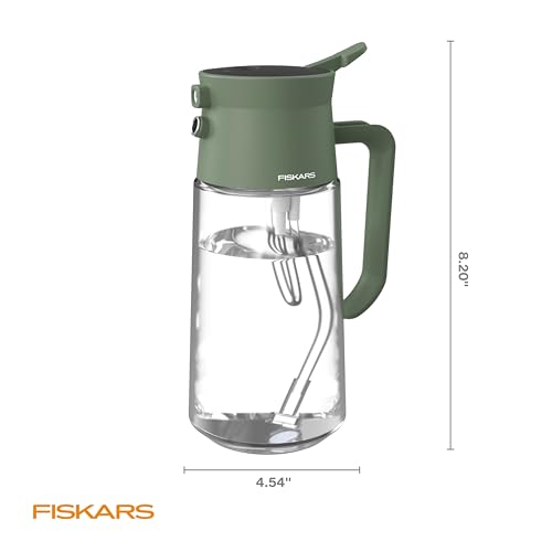 Fiskars 2-in-1 Mist & Pour Watering Can, Space Saving Glass Plant Mister with Thumb Pump Sprayer and Spout for Indoor Plants, Boost Humidity & Soak Roots of Houseplants, 17 oz, Modern Décor Style - size: Mist/Pour Combo