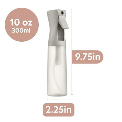 10 OZ Continuous Spray Bottles - Ultra Fine Mist Sprayer | Water Spray Bottle For Hair Stuff, Mister Spray Bottle For Plants Mister | Hair Spray Bottles For Hairstyling, Cleaning, Salons - color: Moonstruck Silver