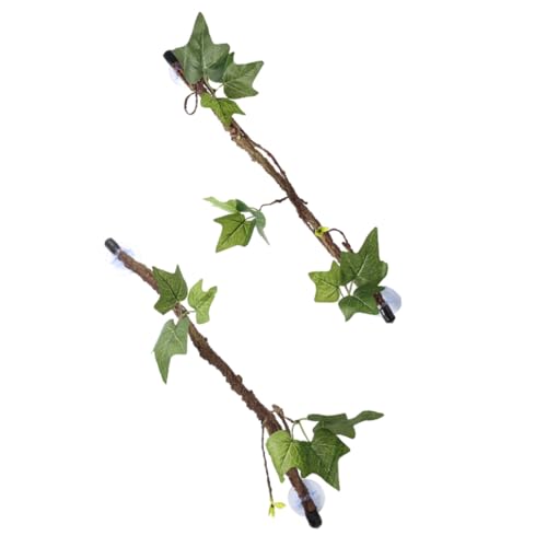 2Pcs Flexible Reptile Jungle Vines with Strong Suction Cups Bendable Climbing Branches for Terrarium Habitat Decor Artificial Creeper Vines for Lizard Snake Snake Tank Accessories