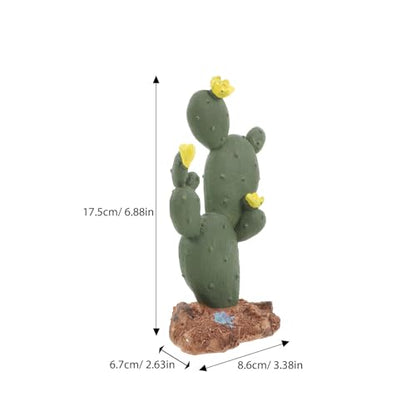 LALAFINA Artificial Cactus Plant Reptile Habitat Decor Mimicking Cactus Plastic Succulent Branches for Leopard Gecko Turtle Tank Accessories Desert Terrarium Decoration