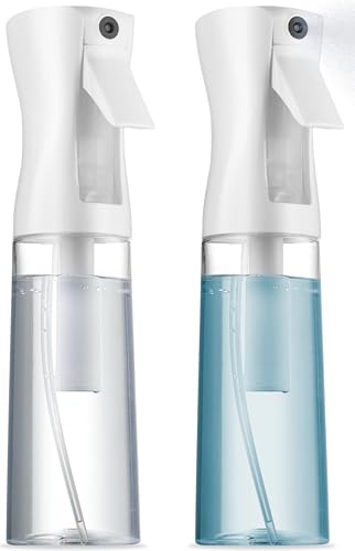 SUPER+ 2 Pack Continuous Spray Bottle for hair - 10 Oz Ultra Fine Mist Sprayer | Water Spray Bottle For Hair Mister Spray Bottle | Hair Spray Bottles For Hairstyling, Cleaning, Salons (2pk 10oz) - size: (2-Pack) - 10 Oz